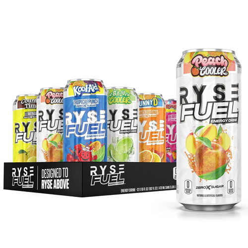 RYSE Fuel Sugar Free Energy Drink 12 Pack (Variety Pack) Vegan Friendly, Glute eBay