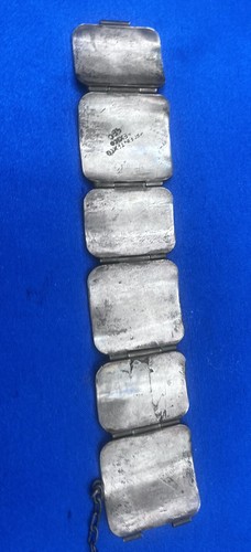VTG TAXCO Mexico 980 Silver Hinged Panel Bracelet 2.465 Ozt Heavy Handmade - Picture 4 of 9