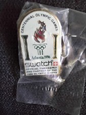 Swatch Olympic Games Olympiade Olympia Atlanta 1996, Pin Anstecker Button - NEU