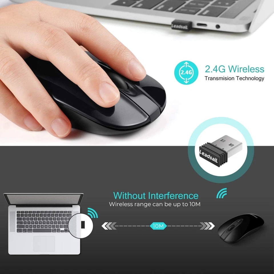LeadsaiL Rechargeable Wireless Computer Mouse 2.4G Portable Slim (FREE SHIPPING) - Image 3 of 4