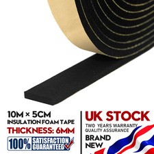 10m Foam Draught Seal Tape Weather Strip Excluder Insulation Window Door 6mm THK