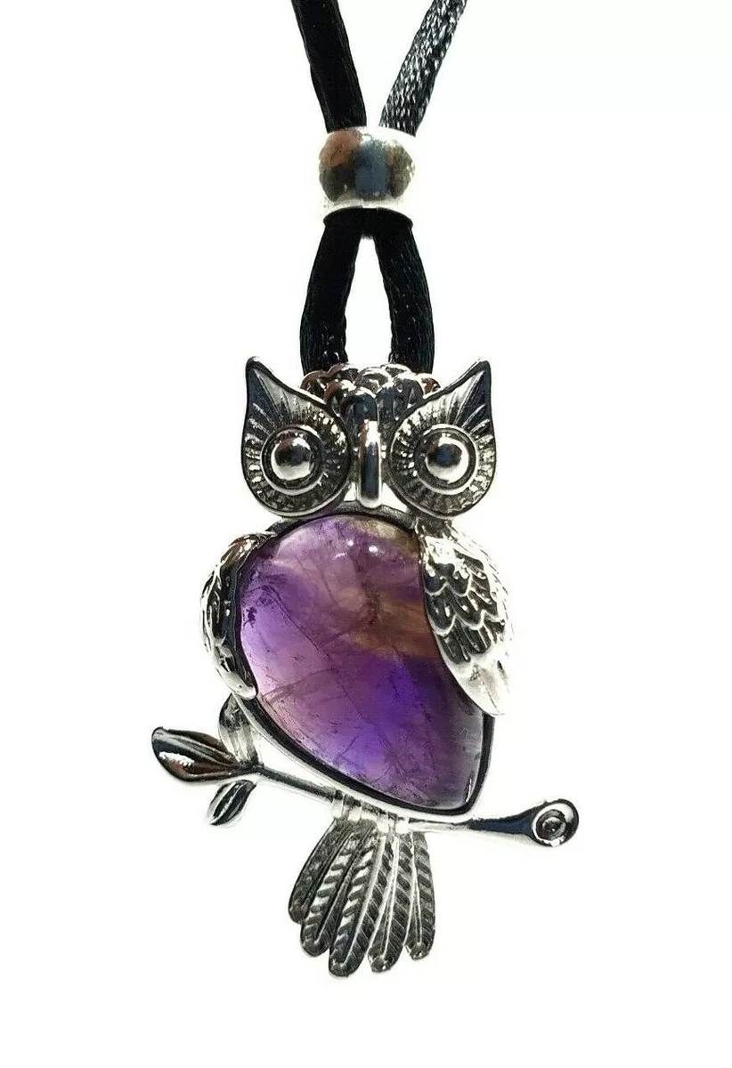 Amethyst 2024 owl necklace