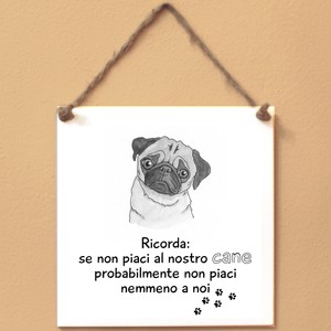 Frase Cane Targa Cane Cartello Carlino Il Mio Cane Vive Qui Tu Sei Solo Ospite Ebay