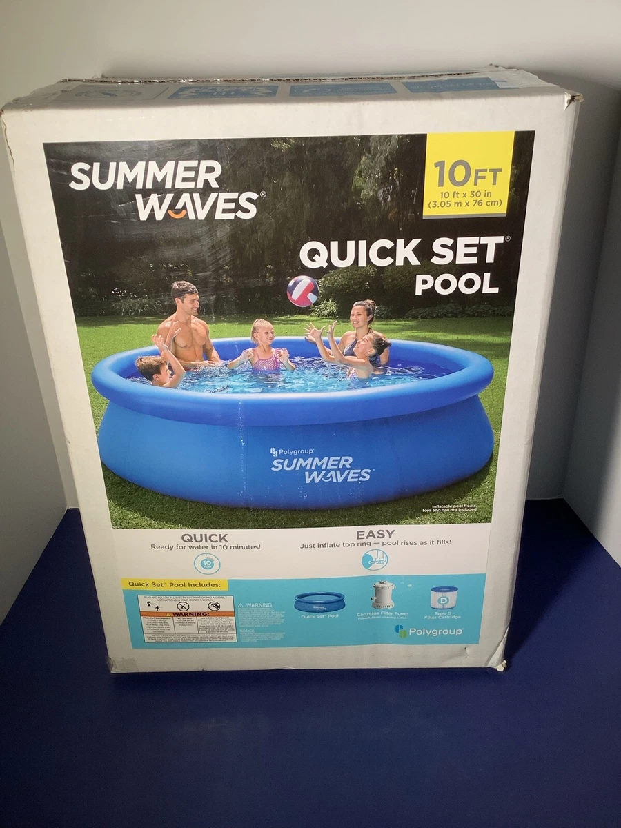 Summer Waves 10-ft x 10-ft x 30-in Inflatable Top Ring Round Above