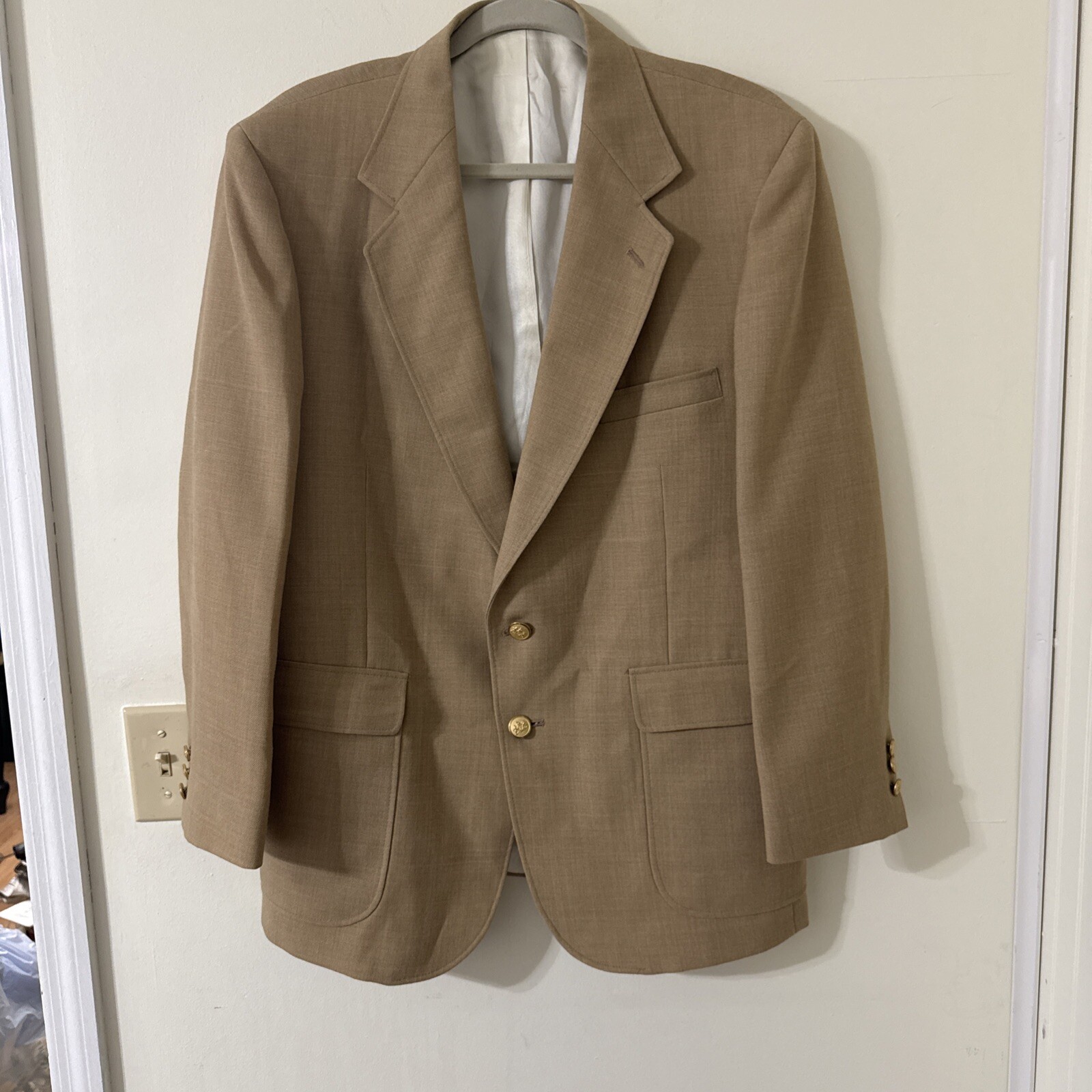 Stafford American Craftsman Beige Sport Coat Men's Size 42S
