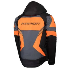 KATAHDIN GEAR DAGGER JACKET MENS, BLACK/GREY/ORANGE - LARGE