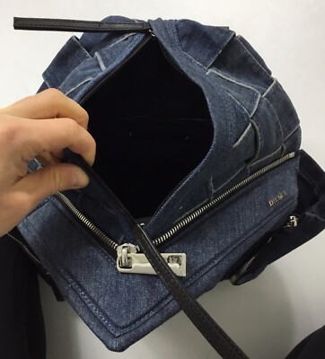 Diesel L-Zipper Le-Monica Denim Small Backpack $330 Blue | eBay