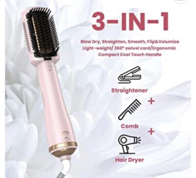LENA Salon Designer Dryer Flat Iron Hair Brush Pink LN-926 65