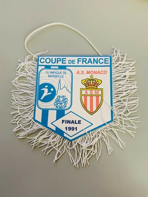 TRÈS RARE fanion final coupe de france OM Monaco
