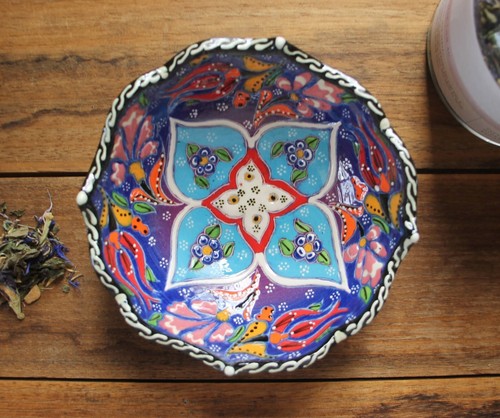 Colourful Turkish ceramic bowls - 12cm, handmade, hand painted Ottoman designs - Bild 56 von 79