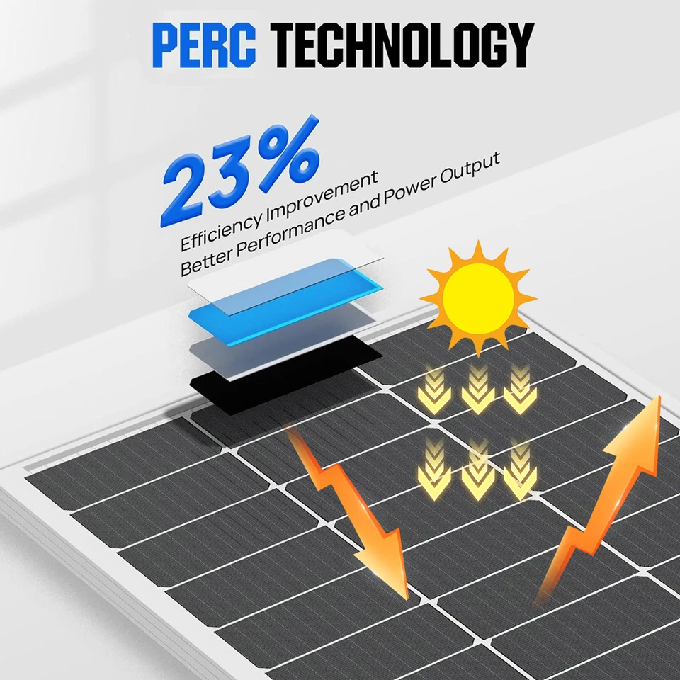 170W 200W 340W Watt 12V Mono Solar Panel Kit Battery Charger Caravan Shed RV - Image 3 of 4
