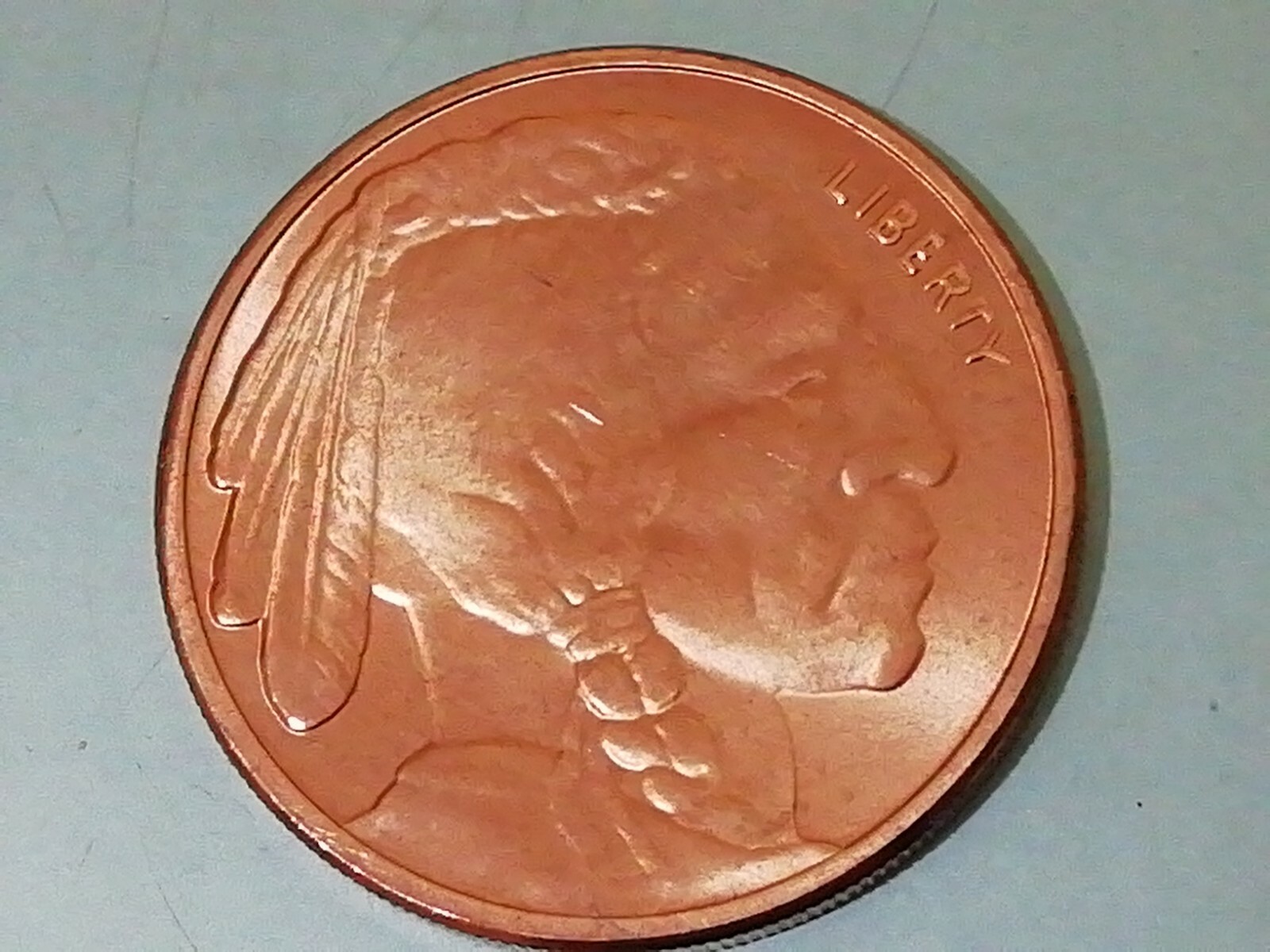 solid 1 oz AVDP .999 Fine Copper 39mm Round Buffalo Liberty Indian head