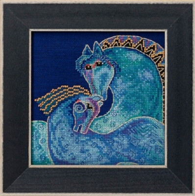 Mill Hill Cross Stitch Kit Laurel Burch  Aida Mediterranean Mares  5.75'' X 5.25''