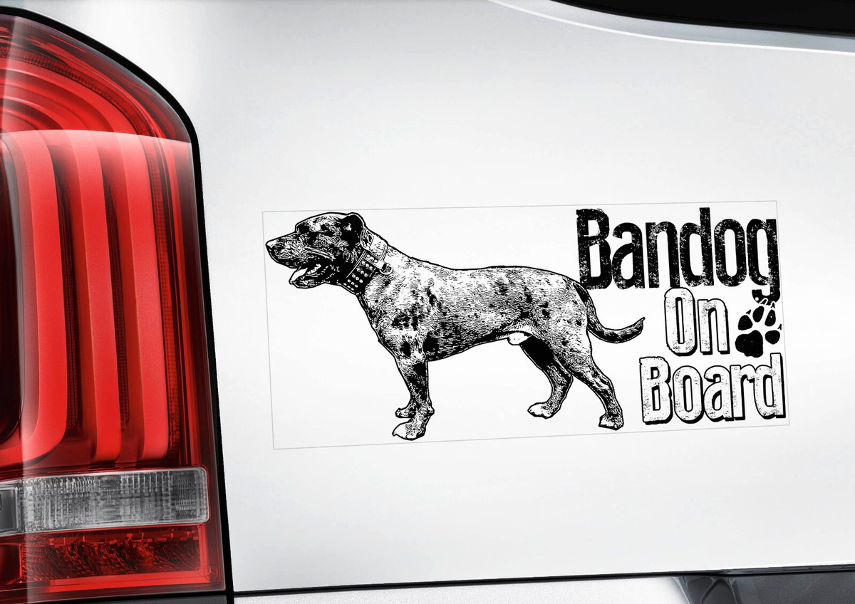 Bandog Car Window Sticker Dog on Board Sign Bandogge Gift