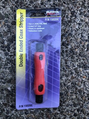 Platinum Tools 15020C Double Ended Coax Stripper RG11/7 RG6QD RG6 RG59