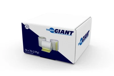 TILL ROLL GIANT 20 Rolls 76x76 2 Ply NON THERMAL Kitchen Printer Paper Till Rolls | FAST N FREE