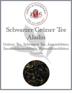Grüner und Schwarzer Tee Aladin 250g Jasmin-, Sonnenblumenblüten, Rosenblätter