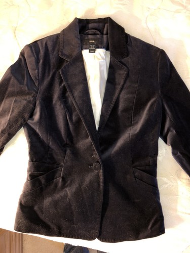 H\u0026M Terciopelo Morado Mujer Chaqueta de Abrigo Blazer 1 Botón Talla 6  Mujeres Manga Larga - | eBay