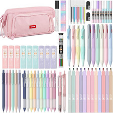 78 PCS Aesthetic School Supplies with Cute Pen Case, 12 Pastel Highlighters, 12