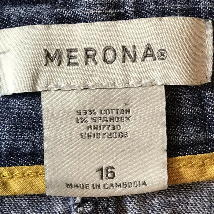Falda Merona Mujer Talla 16 Denim Sobre la Rodilla Falda Bolsillos Cinturón Lazos Elásticos Foto 3 de 4