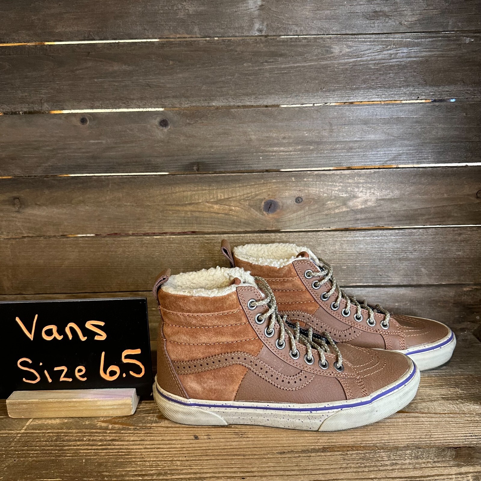 Womens Vans Sk8 Hi 46 MTE Hana Beaman Brown Leather Lined Shoes
