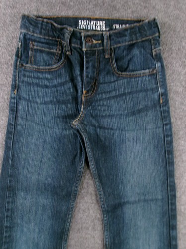 Levis Jeans Youth 26X25 Blue Straight Leg Regular Fit Dark Wash Signature - Picture 2 of 13