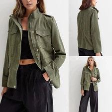 New Woman's New Look Canvas Military Style 4 Pocket Jacket in Khaki £40 8 - 20