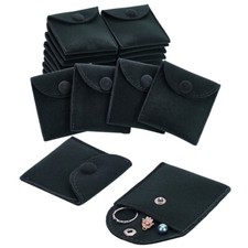 24pcs Velvet Jewelry Pouches with Snap Button Slate Gray color Velvet Jewelry