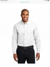 Port Authority Large Work Shirt S608 Mens Long Sleeve Easy Care Shirt NEW