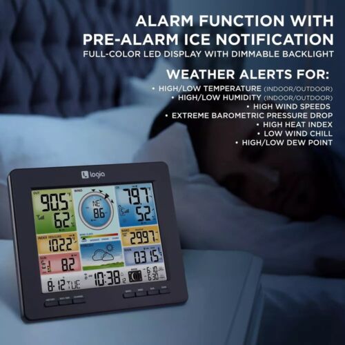 Logia 7-in-1 Wi-Fi Weather Station Solar Remote Monitoring Temperature Humidity - Picture 6 of 7
