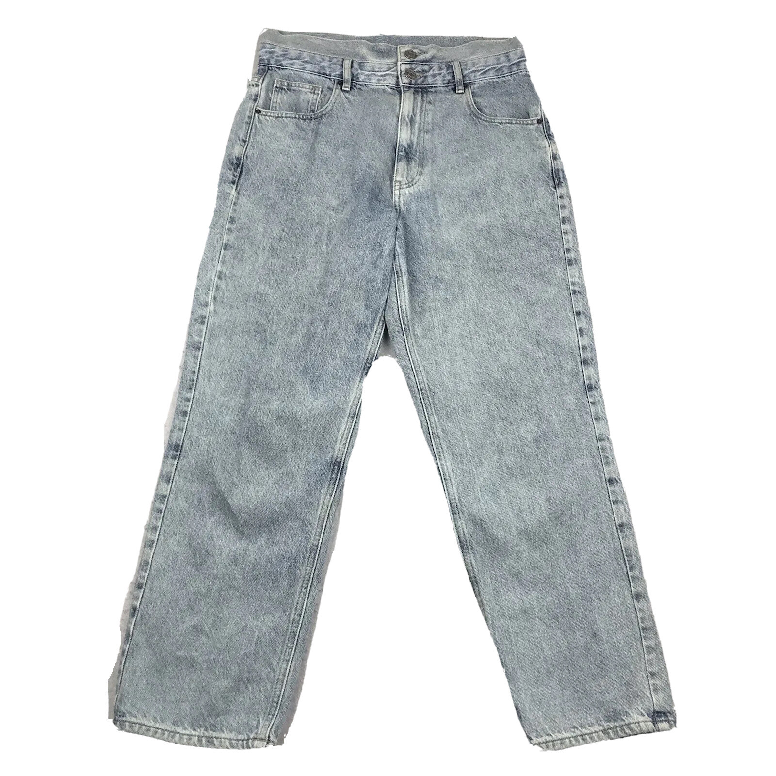 Pacsun Mom Jeans Women’s Medium Blue Denim Cotton High Rise Light Wash Straight-image