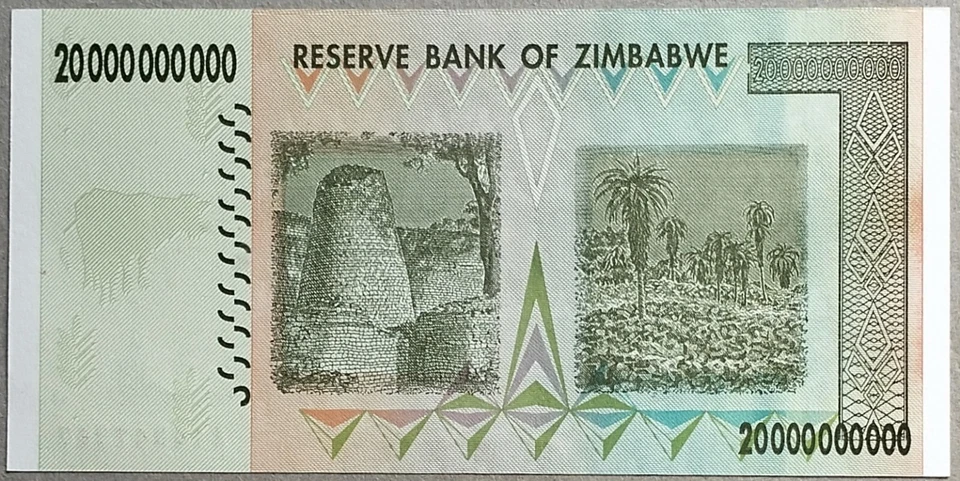 Zimbabwe 2008 20 Billion (20000000000) Dollars Note AA 4847247 - Image 2 of 2