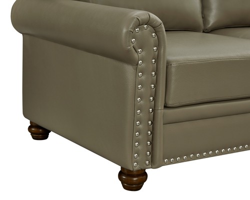 Classic Faux Leather Sofa Upholstered Couch with Nailhead Trim Removable Cushion - Picture 202 of 206