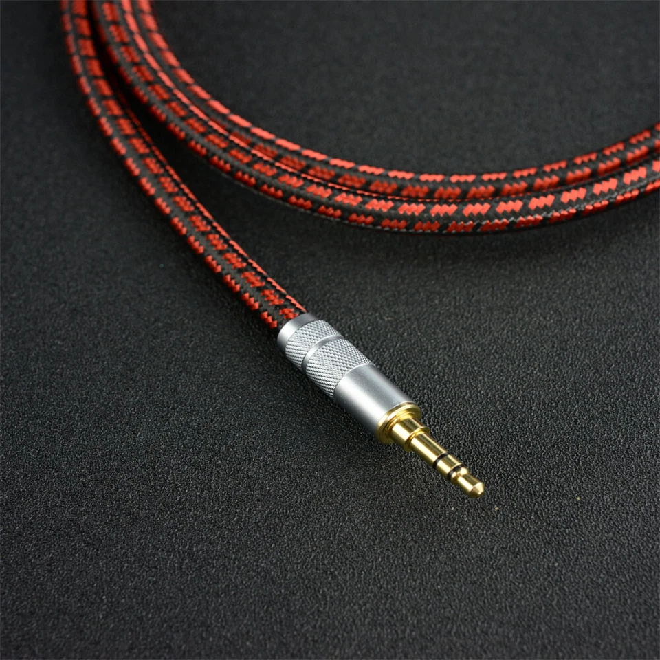 High Quality 3.5mm Aux Auxiliary Audio Cable for Headphones Car Home Stereo Red - Image 3 of 4