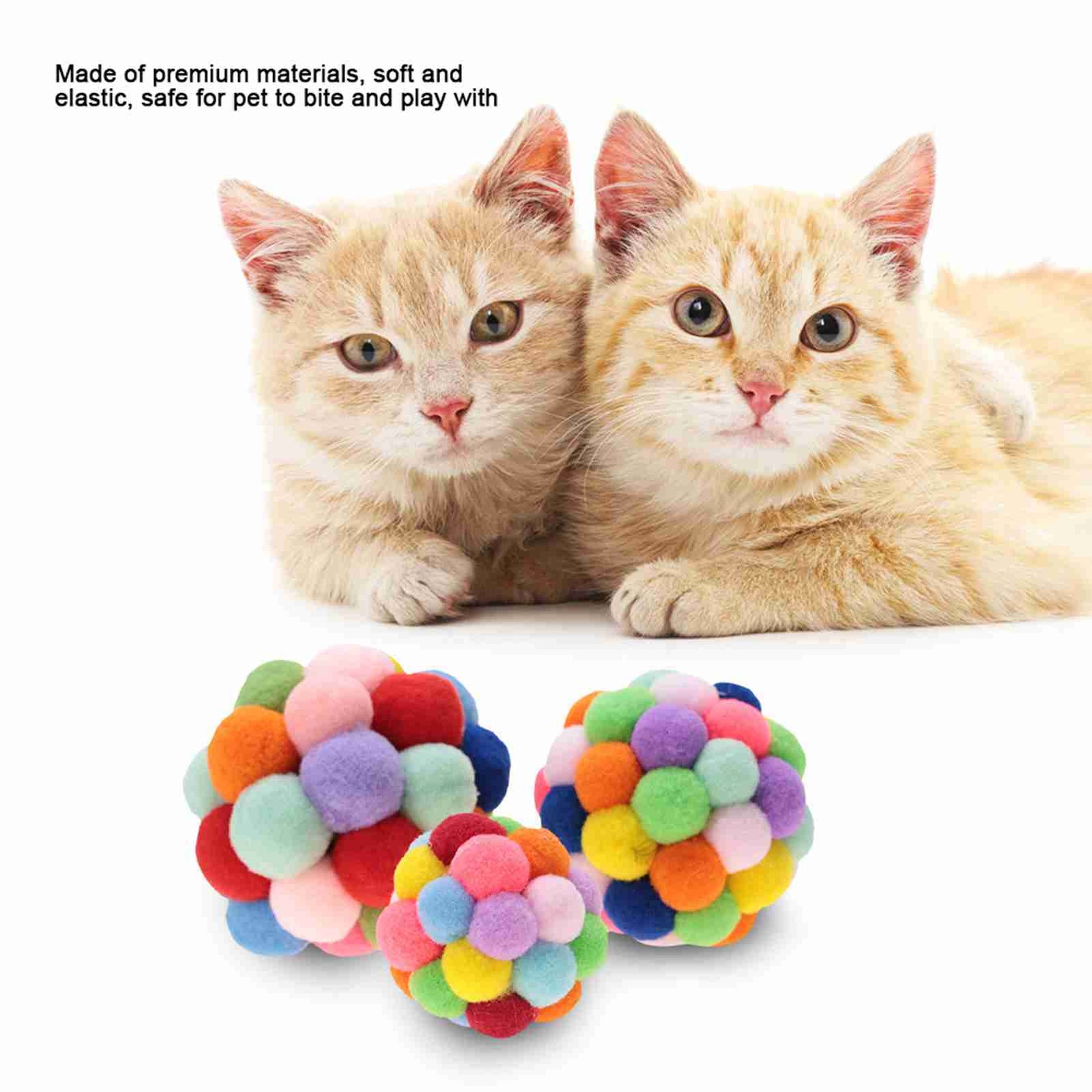 Pet Colorful Plush Toy Playing Ball Dog Puppy Cat Exercise Interactive Training