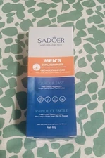 Sadoer Men's Hair Removal Paste, Easy & Painless Depilatory Cream 60g