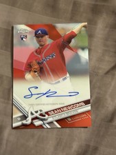 Sean Newcomb 2017 Topps Chrome Red Refractor Auto Autograph /5