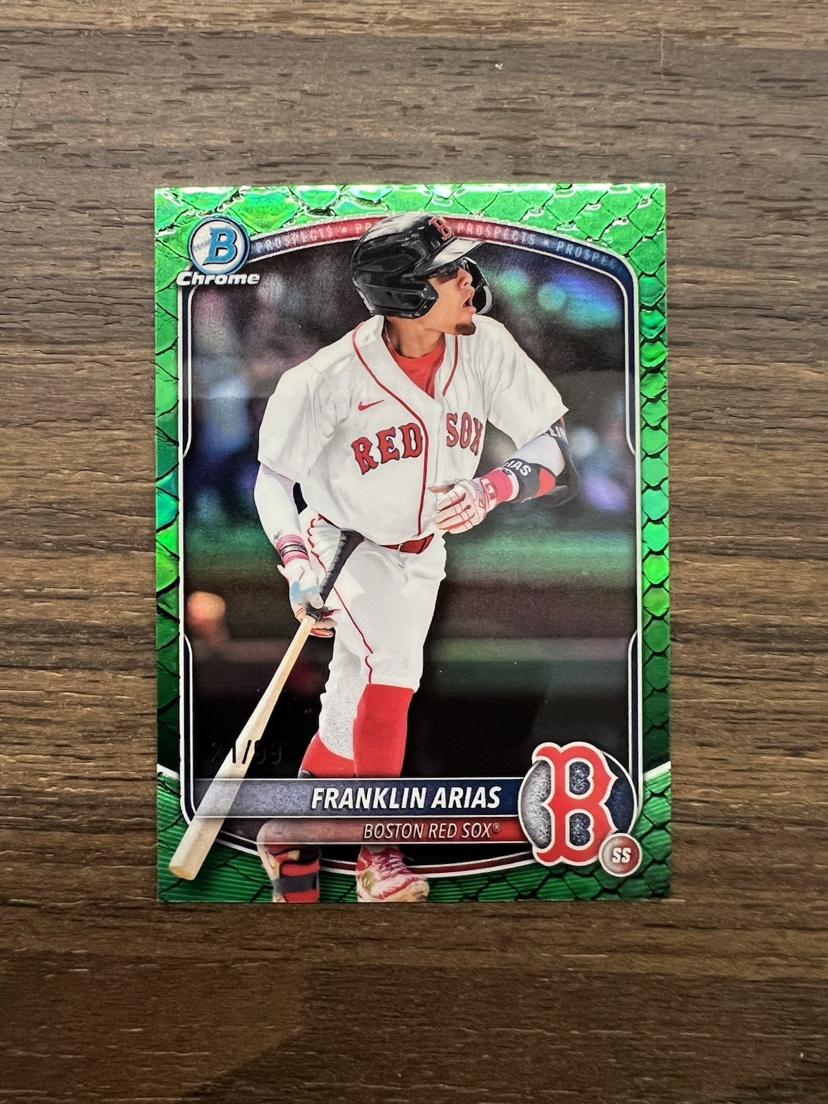 2025 Bowman Chrome Franklin Arias Bowman 1st Green Reptilian /99