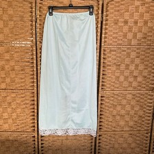Vintage Light Blue Lace Trim Slip Size S Layering Maxi