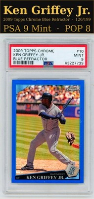 2009 Topps Chrome Ken Griffey Jr. Blue Refractor /199 PSA 9 Mint #10 POP 8 MLB