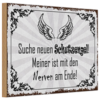 Holzschild Spruch 30X20Cm Suche Neuen Schutzengel