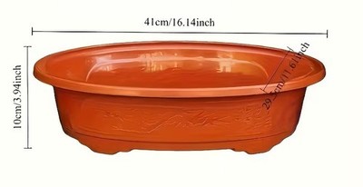 41cm or 16.4'' wide large oval imitation clay plastic bonsai pot