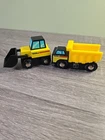 Tonka Mini Wooden Trucks - Dump Truck & Bulldozer.
