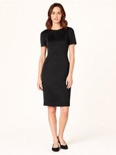 Calvin Klein Black Sheath Dress Gold Back Zipper Size 6