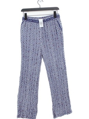 Hei Hei Women's Trousers S Blue Floral 100% Rayon Wide-Leg Cropped