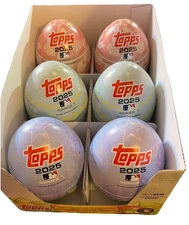 2025 Topps Series 1 Baseball Easter Egg Empty Tins Lot of 6 With Box