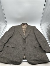 Jos A Bank Jacket Sport Coat Blazer 46R Houndstooth Tweed Union Made USA Vintage