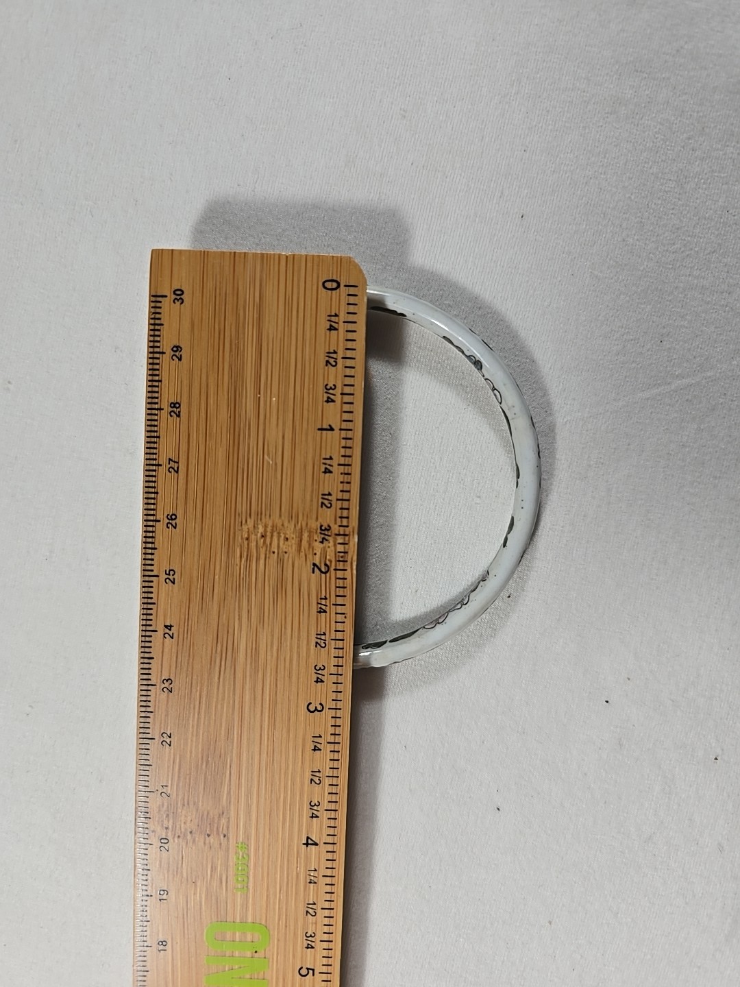 Vintage Cloisonne Bangle Stackable Bracelet White… - image 10