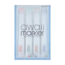 Sun-Star Stationery Water-Based Pen Awaii 4-Color Set, Dull Smoky Color