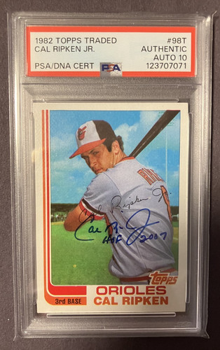 1982 Topps Traded Cal Ripken Jr. 98T Signed Auto Autograph Orioles Rookie PSA 10